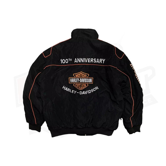 Vintage 80s Racing Jacket: Embroidered Leather F1 Bomber