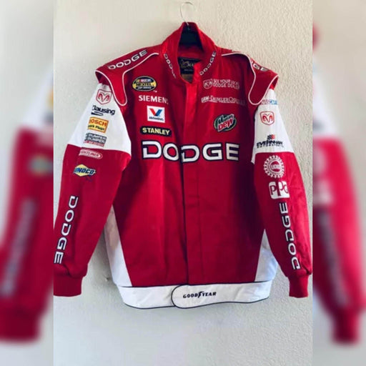 Vintage 80s Racing Jacket: Embroidered Leather F1 Bomber