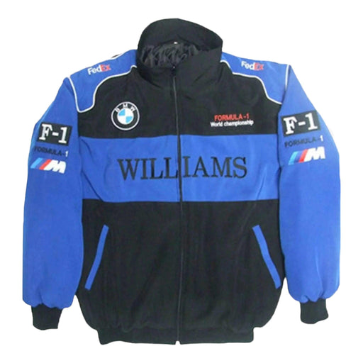 Vintage 80s Racing Jacket: Embroidered Leather F1 Bomber
