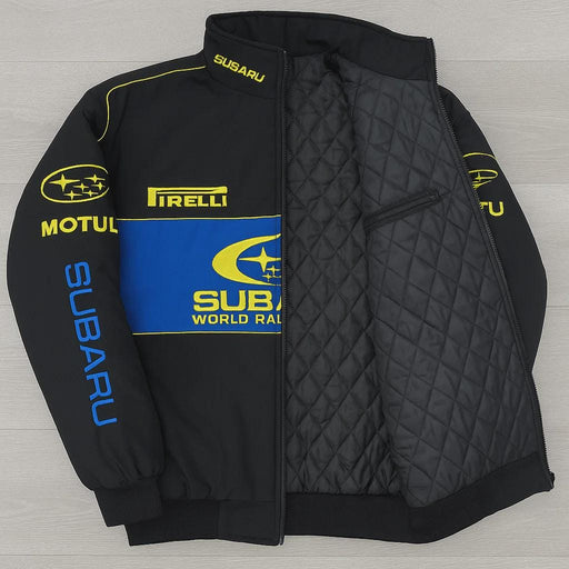 Vintage 80s Racing Jacket: Embroidered Leather F1 Bomber